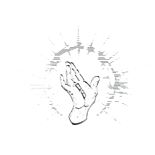 Animated Designedby. hand mark with the DB monogram in chrome, in a burst of light